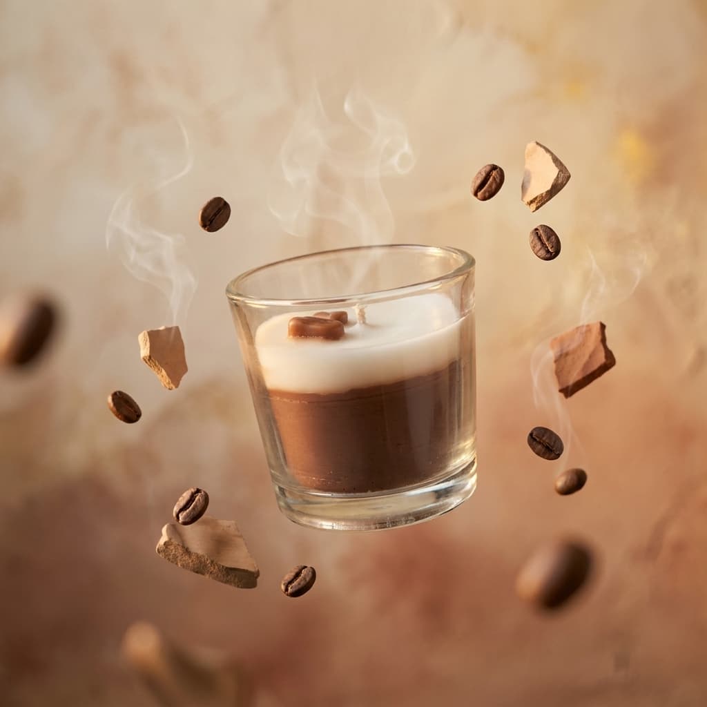 Warm Macchiato Aesthetic Glass Candle