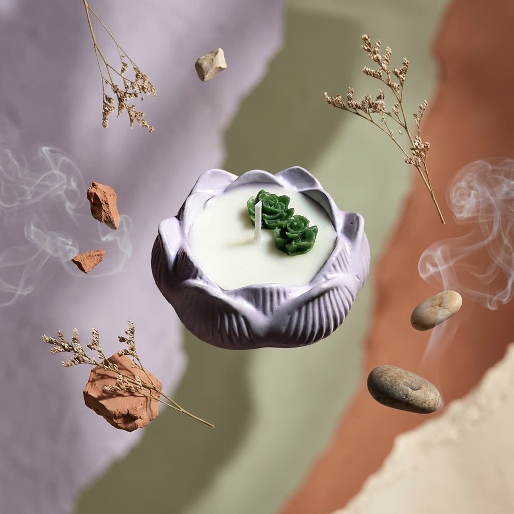Lotus Concrete jar candle