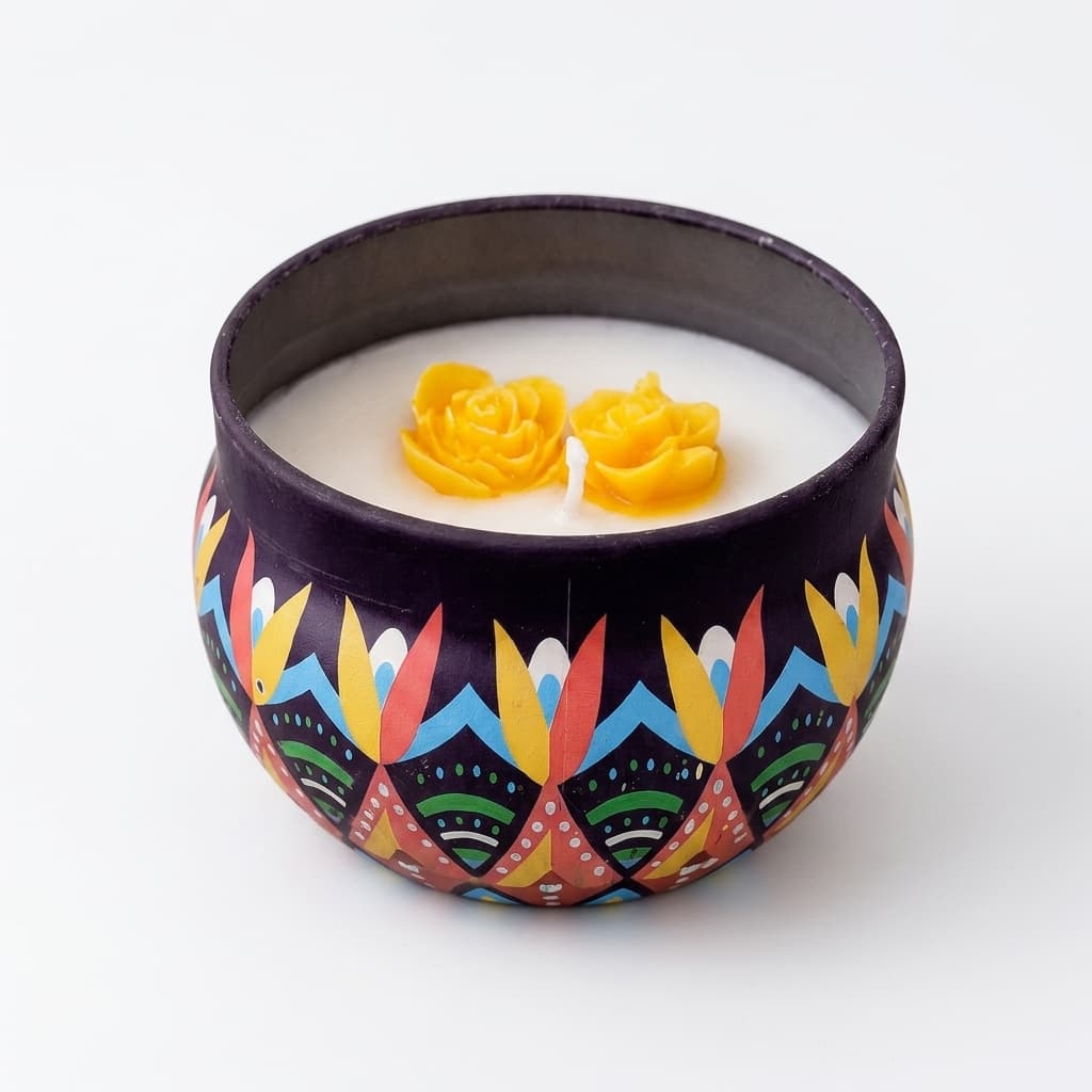 Sunlit Jasmine Mandala Pot Candle