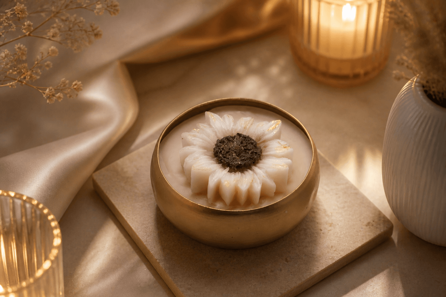 Sunflower Urli Candle