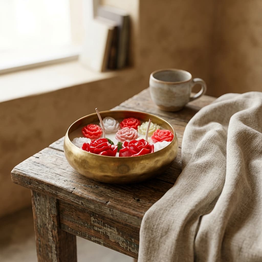 Blooming Rose Bowl Candle
