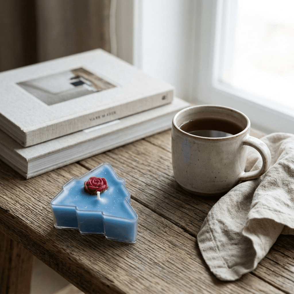 Blue Christmas Tealight candle