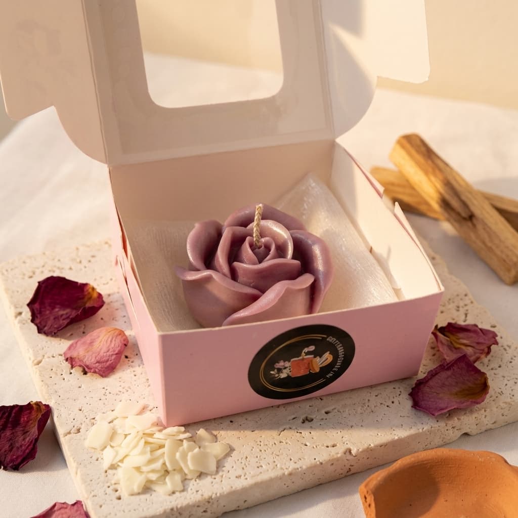 The Twilight Mauve Rose Candle